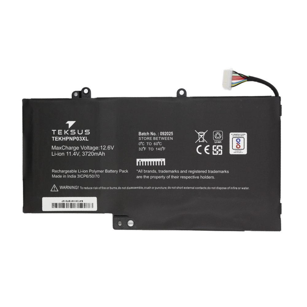 Teksus Laptop Battery Compatible For HP NP03XL view 2